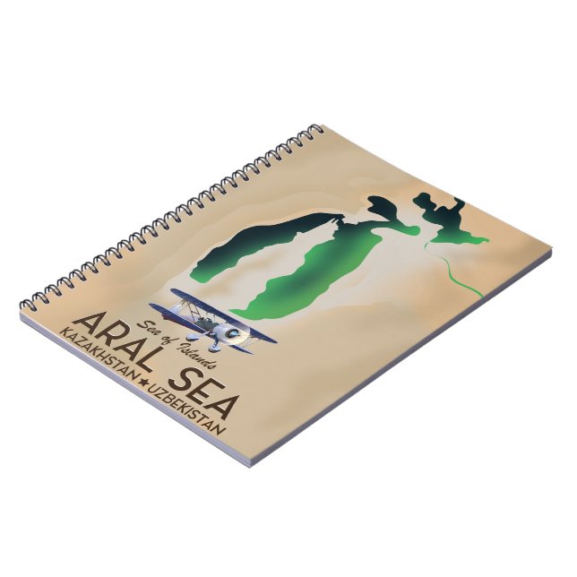 Aral Sea Travel poster map Notebook (Left Side)