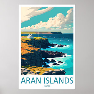 Aran Islands Vintage Travel Poster Ski National