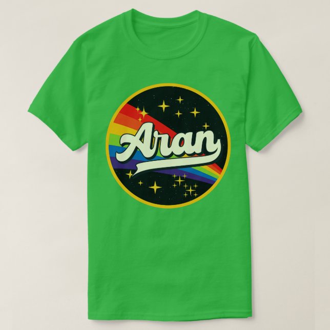 Aran Rainbow In Space Vintage Style T-Shirt (Design Front)
