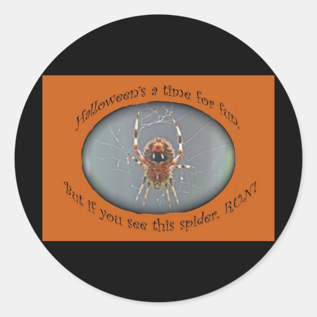 Araneus Orb Weaver Spider Halloween Sticker (Front)