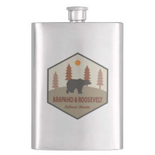 Arapaho And Roosevelt National Forests Bear Hip Flask