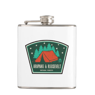 Arapaho And Roosevelt National Forests Camping Hip Flask