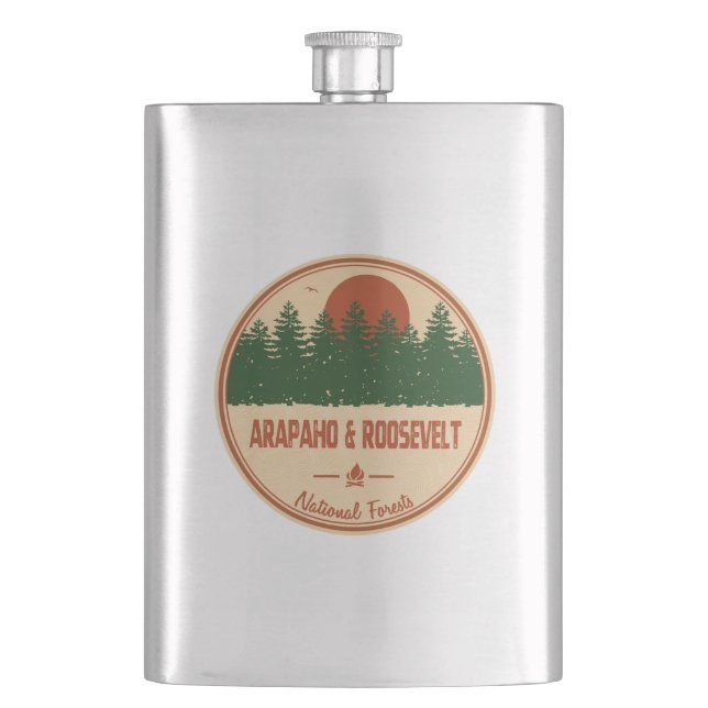 Arapaho And Roosevelt National Forests Hip Flask (Front)