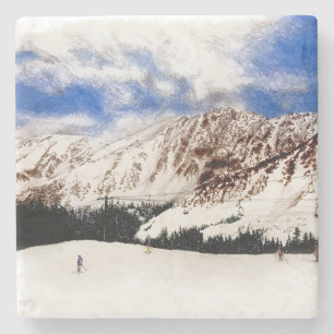 Arapahoe Basin Ski Day Stone Coaster