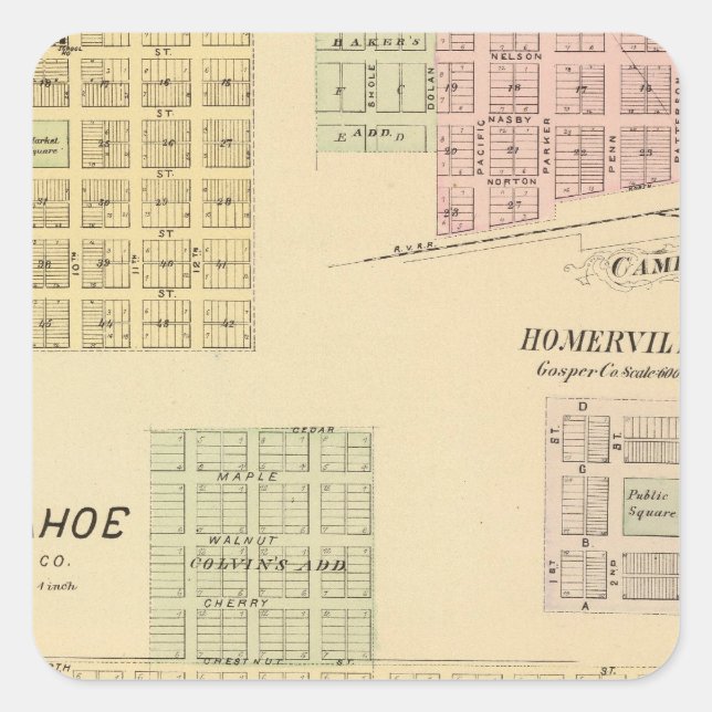 Arapahoe, Nebraska Square Sticker (Front)