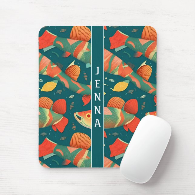 Arapaima Geometric Colourful Custom Pattern Mouse Mat (With Mouse)