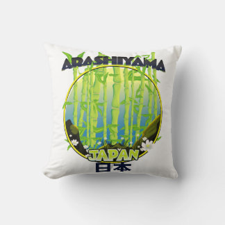 Arashiyama Japan travel logo Cushion