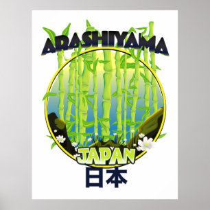 Arashiyama Japan travel logo Poster
