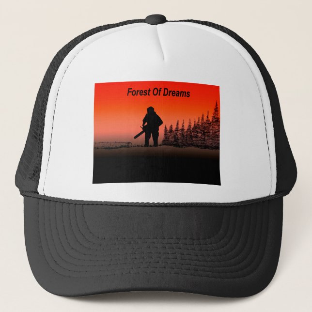 Arb Art Arborist Tree Surgeon Chainsaw  Landscape Trucker Hat (Front)