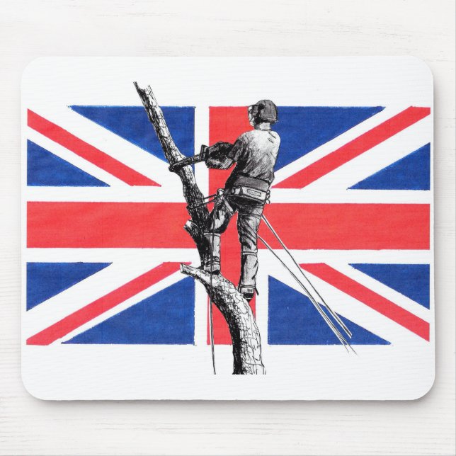 Arb Art Arborist Tree Surgeon Chainsaw Mouse Mat (Front)