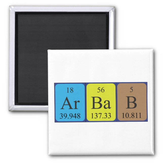 Arbab periodic table name magnet (Front)