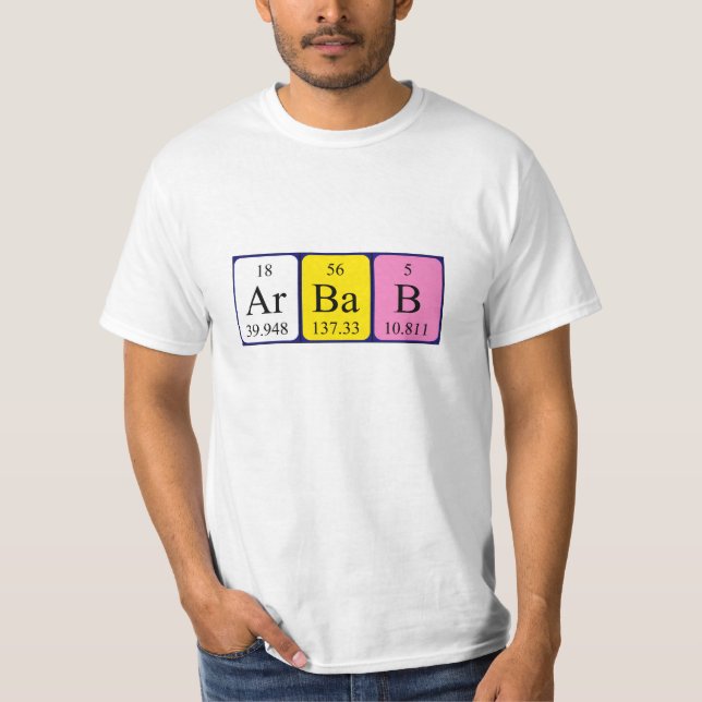 Arbab periodic table name shirt (Front)