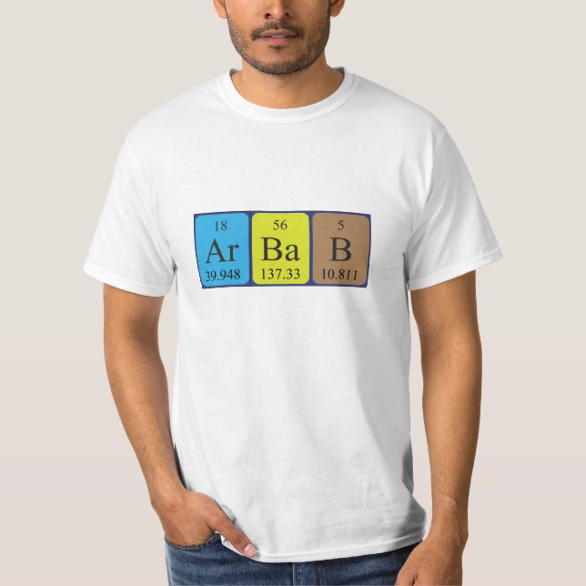 Arbab periodic table name shirt (Front)
