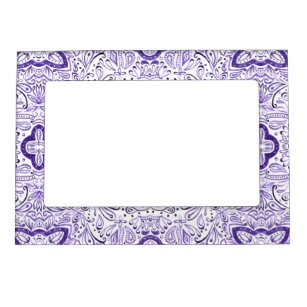 Arbella Purple Watercolour Pattern Magnetic Frame