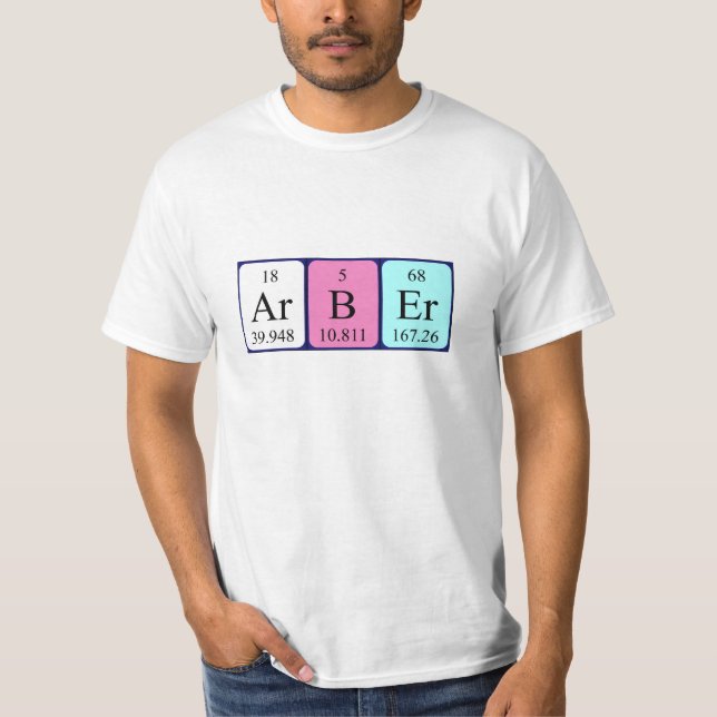 Arbër periodic table name shirt (Front)