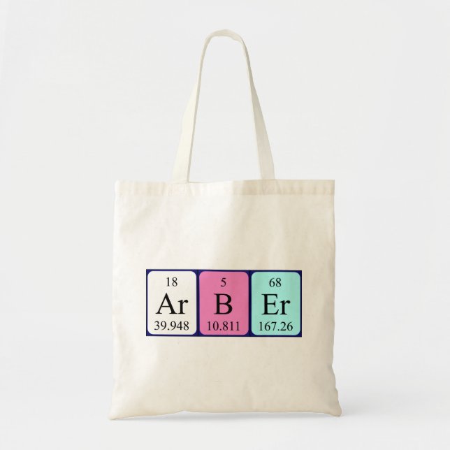 Arbër periodic table name tote bag (Front)