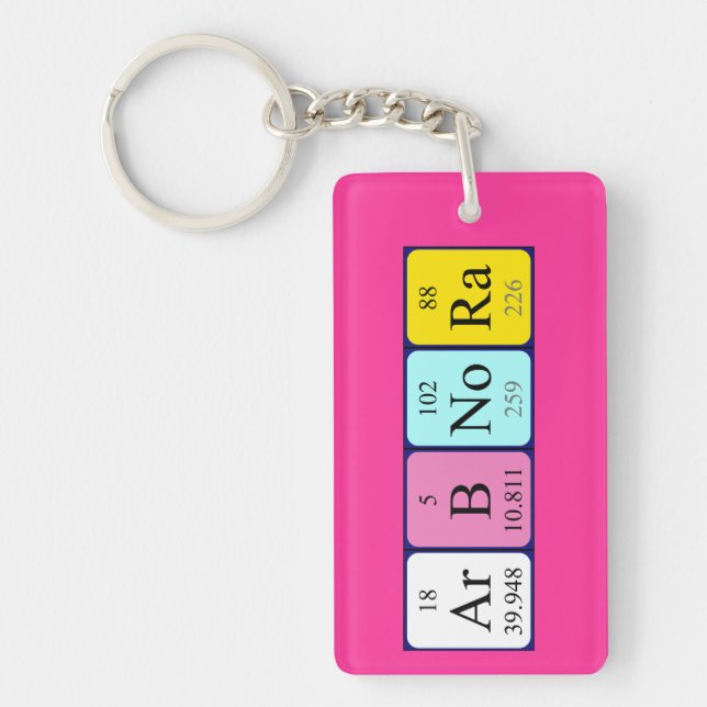 Arbnora periodic table name keyring (Front)