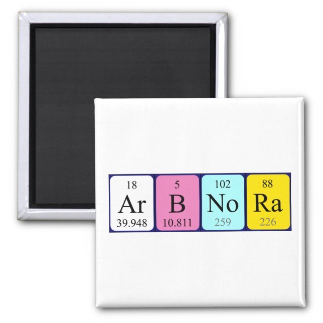 Arbnora periodic table name magnet (Front)
