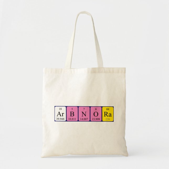Arbnora periodic table name tote bag (Front)