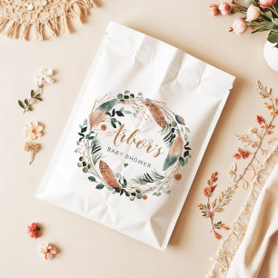 ARBOR Bohemian Feather Greenery Wreath Boho Favour Bags