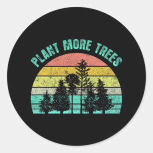 Arbor Day 2021 Plant More Trees Retro Nature Clima Classic Round Sticker