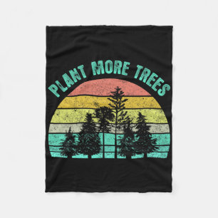 Arbor Day 2021 Plant More Trees Retro Nature Clima Fleece Blanket
