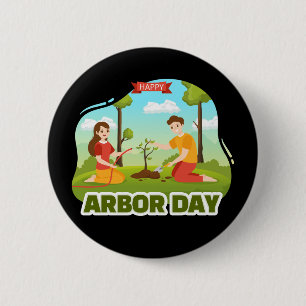Arbor Day 6 Cm Round Badge