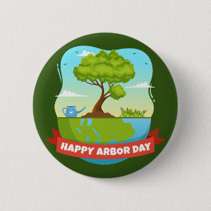 Arbor Day 6 Cm Round Badge