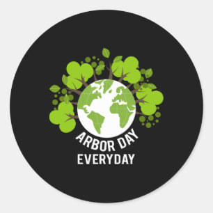 Arbor Day Everyday Earth Planet Anniversary Men Wo Classic Round Sticker