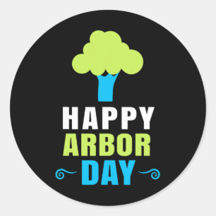 Arbor Day Tree Hugger Tree Care For A Happy Arbor Classic Round Sticker