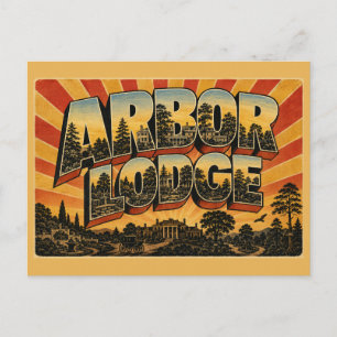Arbor Lodge Nebraska Mansion Gardens Woodlands Art Postcard