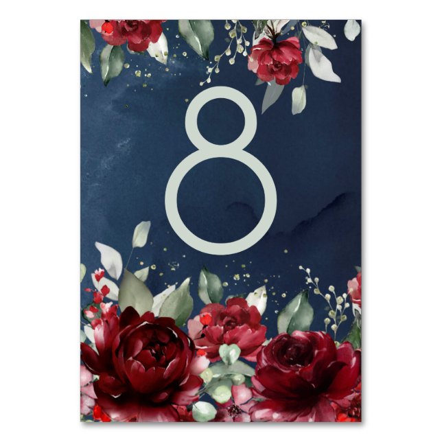 Arbor Of Roses Wedding Table Number Card (Front)