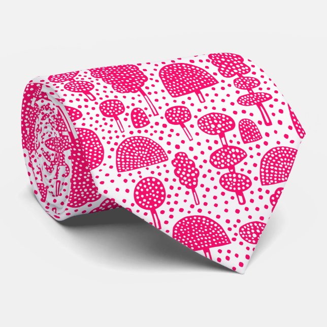 Arboretum 230715 - Neon Red on White Tie (Rolled)