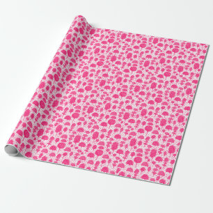 Arboretum 230715 - Neon Red on White Wrapping Paper