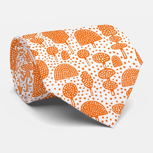 Arboretum 230715 - Orange on White Tie (Rolled)