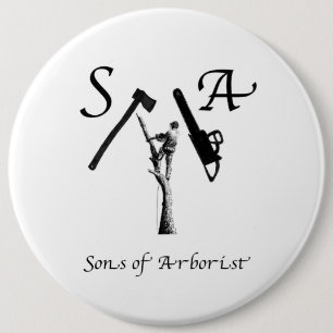 Arborist Arb Art chainsaw lumberjack 6 Cm Round Badge