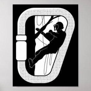 Arborist Carabiner Tree Climbing Woodworker Lumber Poster