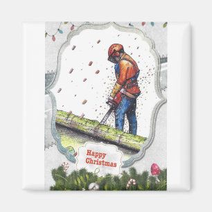 Arborist chainsaw tree surgeon Gift Christmas Magnet