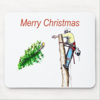 Arborist chainsaw tree surgeon Gift Christmas Mouse Mat
