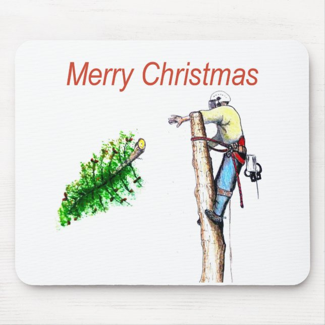 Arborist chainsaw tree surgeon Gift Christmas Mouse Mat (Front)