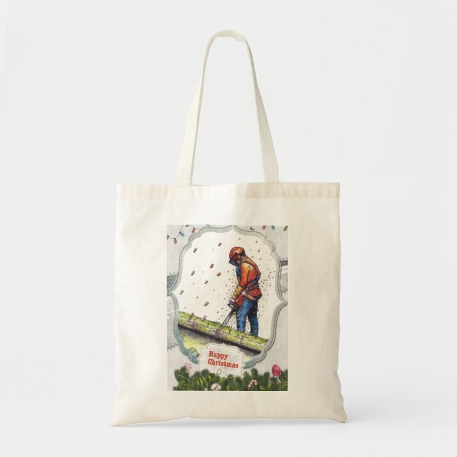 Arborist chainsaw tree surgeon Gift Christmas Tote Bag (Front)