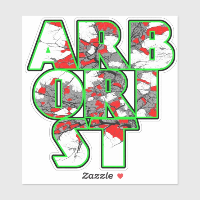 Arborist Cool green and red text design (Sheet)