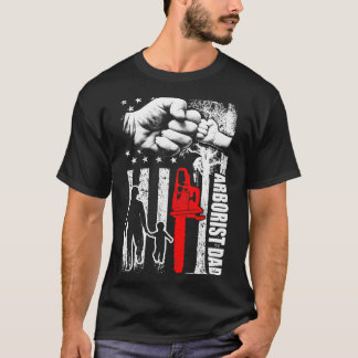 Arborist Dad American Flag Ugly Christmas T-Shirt