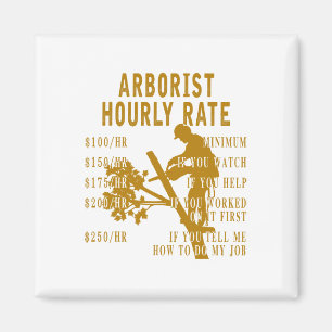 Arborist Hourly Rate Funny Tree Climbing Logger Gi Magnet