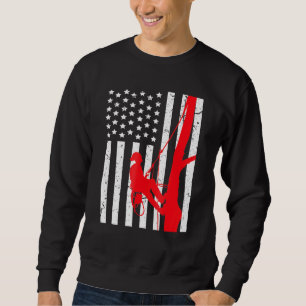 Arborist Patriotic Distressed American Flag 4th Of Sweatshirt