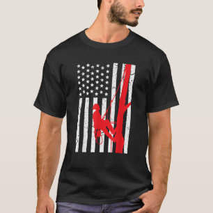 Arborist Patriotic Gift Distressed American Flag 4 T-Shirt