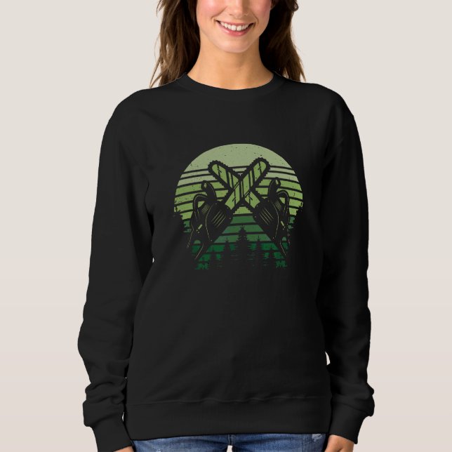 Arborist Retro Lumberjack Woodworker Logger Arbori Sweatshirt (Front)