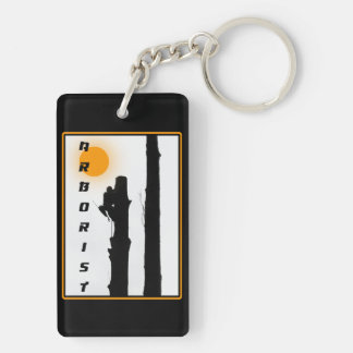 Arborist: Rising sun silhouette tree climber Key Ring