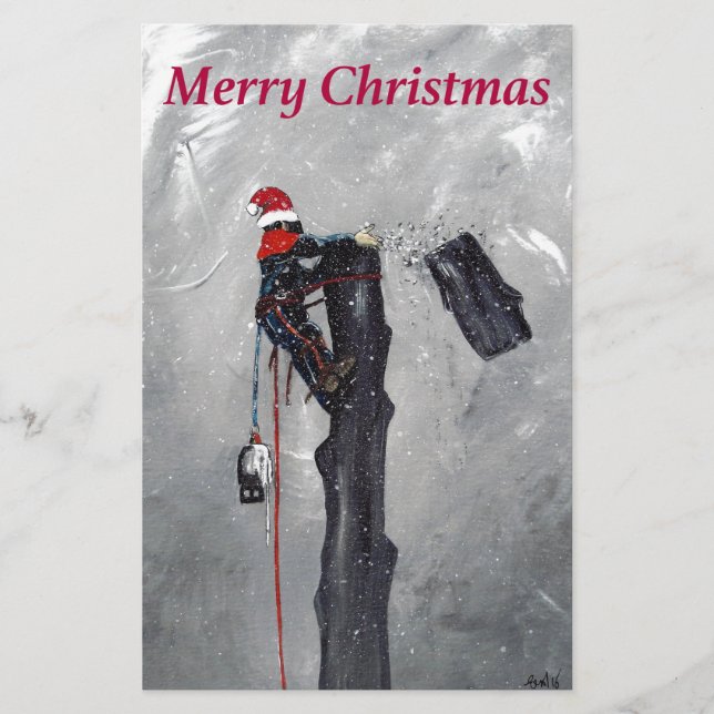 Arborist tree surgeon christmas card (Front)