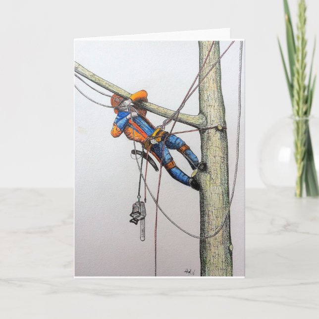 Arborist tree surgeon christmas card (Front)